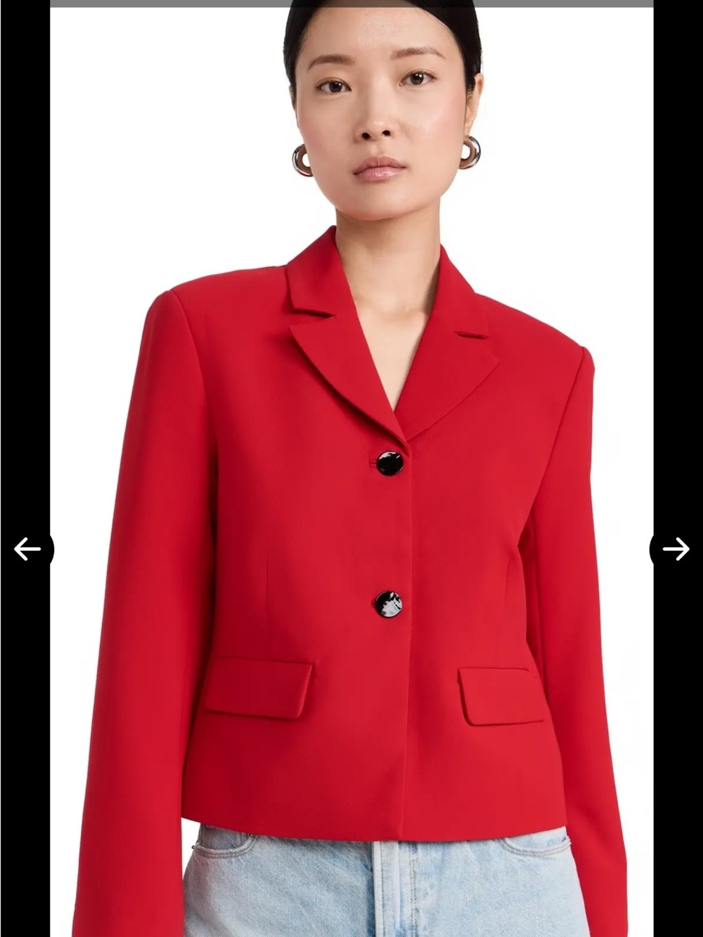 Ganni Light Twill Suiting Fitted Blazer Red Size 34 EU / 2 US